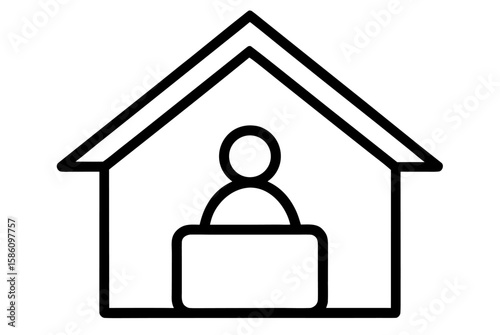 Real estate home icon symbol for property business illustration
