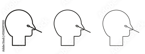 Nasal swab icon. Premium quality symbol. Vector sign for mobile apps