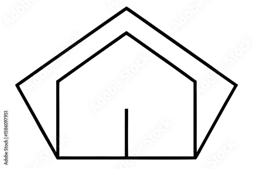 This vector illustration features a simple house icon, an ideal symbol for real estate, home, or property design concepts