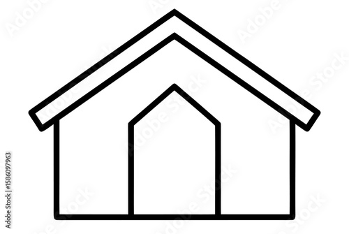 White background house icon, a vector illustration for real estate and residential design