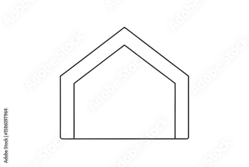White background house icon for real estate and residential property design