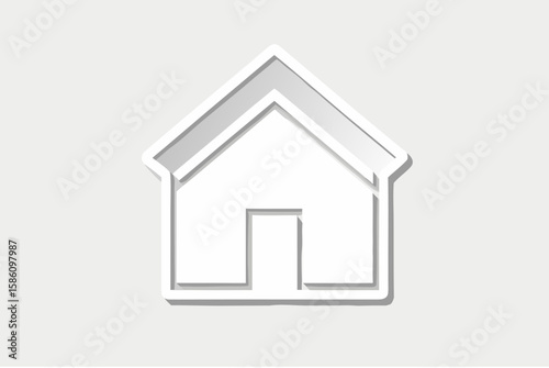 White background house icon for real estate web design