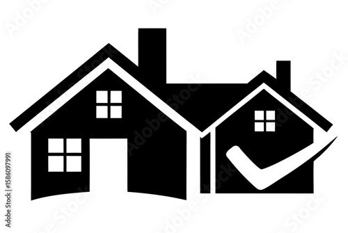 Collection of house, home, and building vector icons for real estate, residential, and business property illustrations