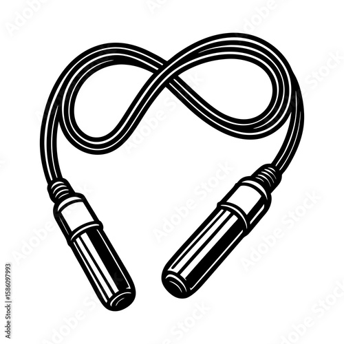 Jump rope skipping rope exercise fitness cardio workout equipment vector illustration design