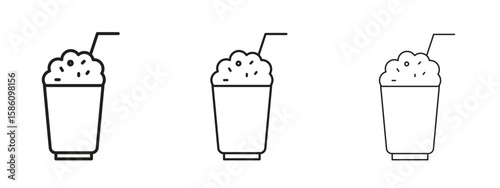 Milkshake icon. Premium quality symbol. Vector sign for mobile apps