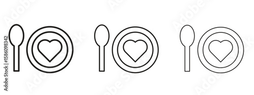 Love Plate icon. Premium quality symbol. Vector sign for mobile apps