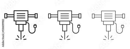 Hydraulic breaker icon. Premium quality symbol. Vector sign for mobile apps