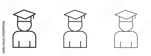 Graduated icon. Premium quality symbol. Vector sign for mobile apps