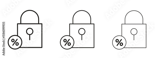 Fixed rate mortgage icon. Premium quality symbol. Vector sign for mobile apps