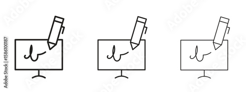 Electronic signature icon. Premium quality symbol. Vector sign for mobile apps