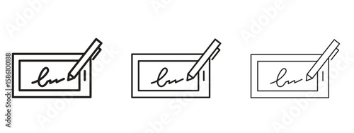 Electronic signature icon. Premium quality symbol. Vector sign for mobile apps