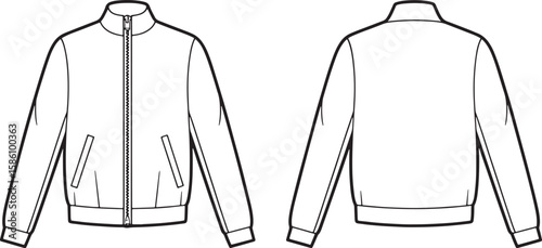 jacket from two views front and back line art design illustration premium quality