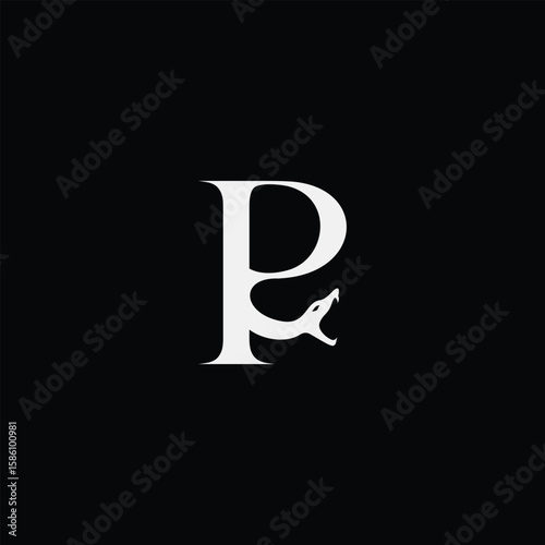 unique Lettering Letter P or R for Snake
