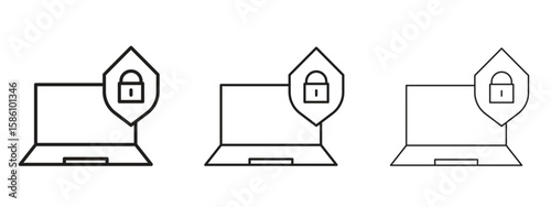 Computer security icon. Premium quality symbol. Vector sign for mobile apps