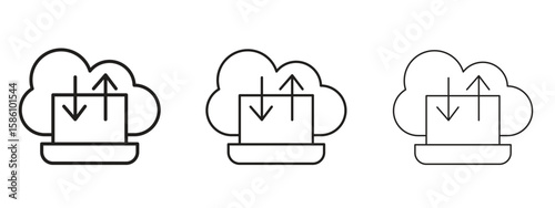 Cloud computing icon. Premium quality symbol. Vector sign for mobile apps