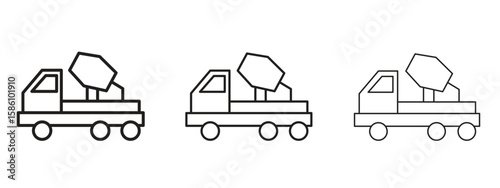 Cement truck icon. Premium quality symbol. Vector sign for mobile apps