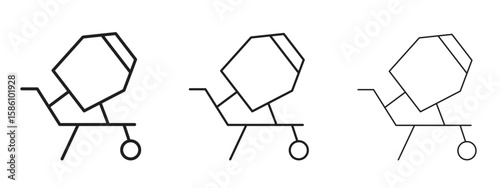 Cement mixer icon. Premium quality symbol. Vector sign for mobile apps