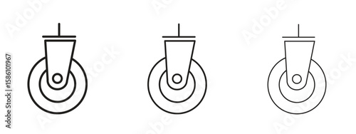 Cart trolley wheel icon. Premium quality symbol. Vector sign for mobile apps