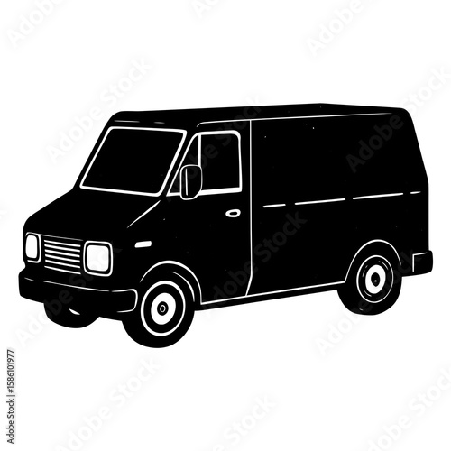 Delivery Van  Vector Illustration AI Generated Fast Food Courier Graphic 