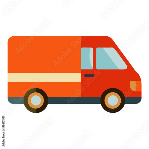 Delivery Van  Vector Illustration AI Generated Fast Food Courier Graphic 