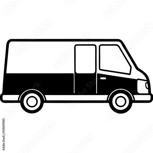 Delivery Van  Vector Illustration AI Generated Fast Food Courier Graphic 