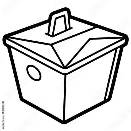 Takeaway Box  Vector Illustration AI Generated Fast Food Courier Graphic 