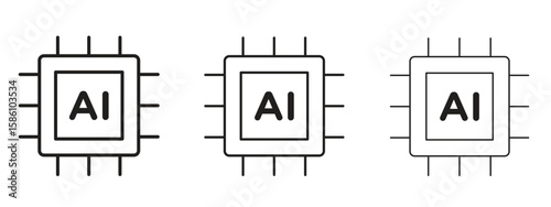 AI icon. Premium quality symbol. Vector sign for mobile apps