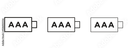 AAA battery icon. Premium quality symbol. Vector sign for mobile apps