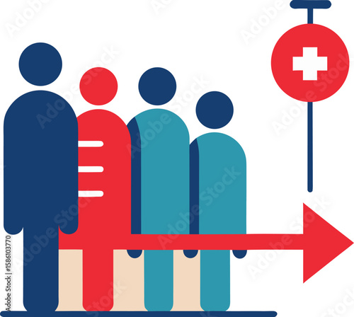 Vaccination Queue Animal Illustration of Waiting for Immunization