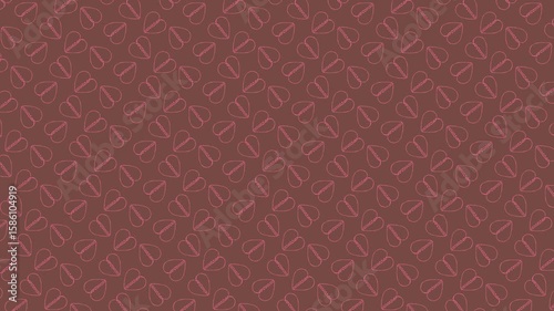 Seamless Pink Broken Heart Pattern on Brown Background Hand Drawn Style Romantic Breakup Concept