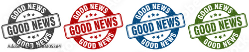 good news stamp. good news round stamp set isolated on white background