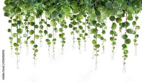 Hanging greenery, lush and detailed