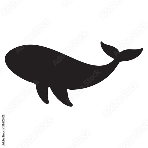 Majestic whale silhouette breaching with water splash effect