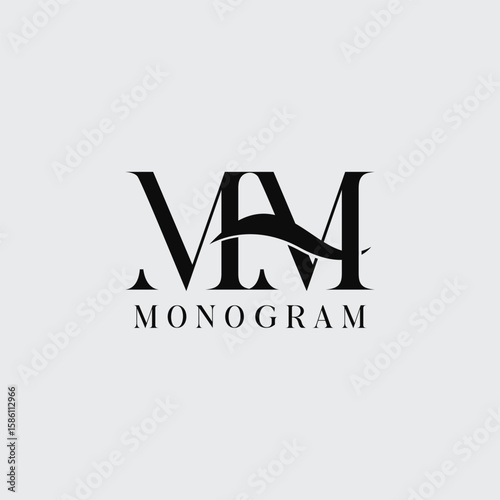 unique Lettering Letter MM with Swoosh