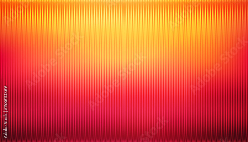 Red orange yellow ribbed glass. Vector ribbed glass texture background. Mesh gradient. acrylic ribbed bath surface. Reeded glass background semitransparent overlay. Bath wall window