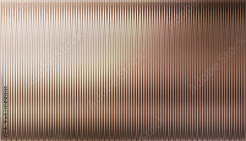 Brown beige bronze ribbed glass. Vector ribbed glass texture background. Mesh gradient. acrylic ribbed bath surface. Reeded glass background semitransparent overlay. Bath wall window
