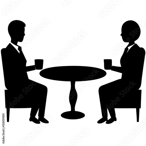 Business meeting with coffee discussion collaboration