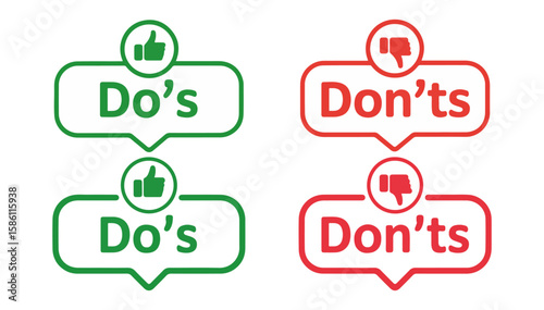 do and don’t icons with thumbs