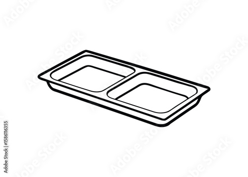 Silhouette of Compartment Plate isolated on a white background