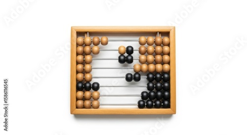 Wooden abacus counting tool math education concept