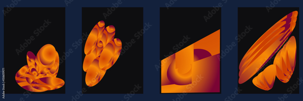 Fototapeta premium Vibrant Abstract Gradient Background Set for Posters, Banners, and Digital Designs