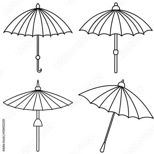 Traditional Japanese Umbrella Coloring Page