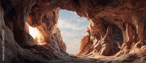 Majestic Rock Formations Inside Natural Cave