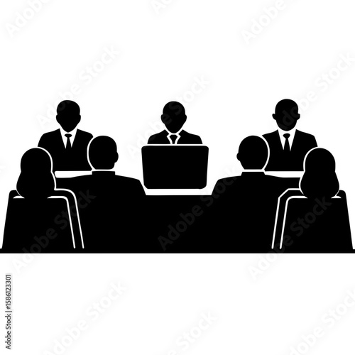 Business Meeting Silhouettes people discussion