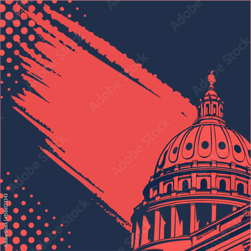 Abstract vector pattern of hearts on a sky background, evoking a romantic night view of an old European cathedral dome