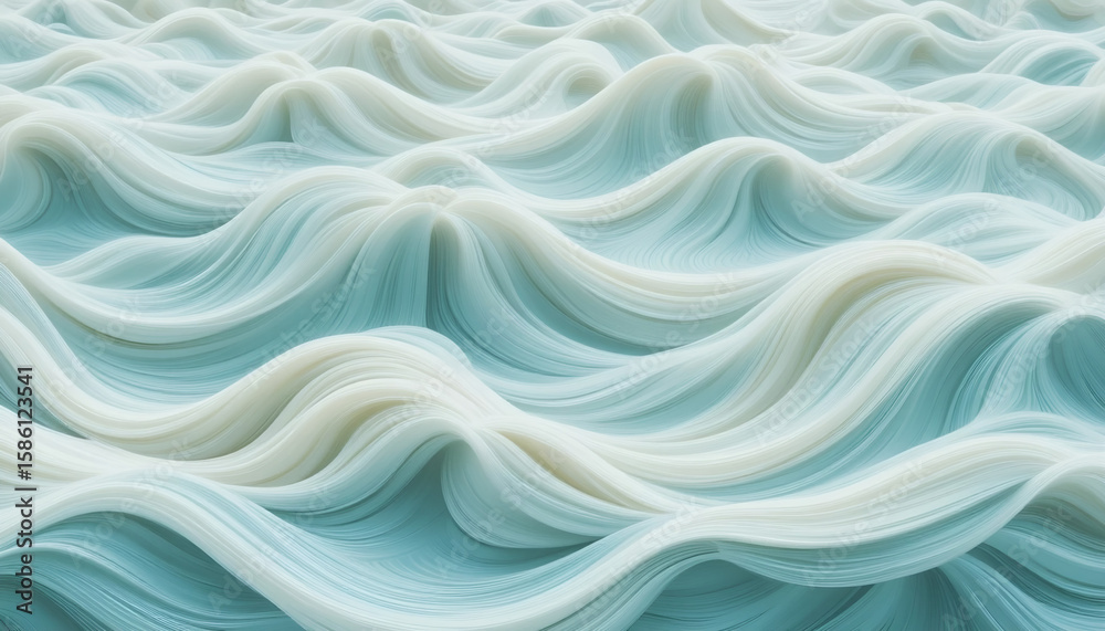 Obraz premium Abstract Wavy Blue and White Organic Texture Background for Water, Serene, and Soft Concepts
