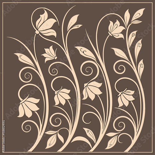 Seamless floral pattern with vintage flower design, a decorative vector illustration of nature's ornate beauty