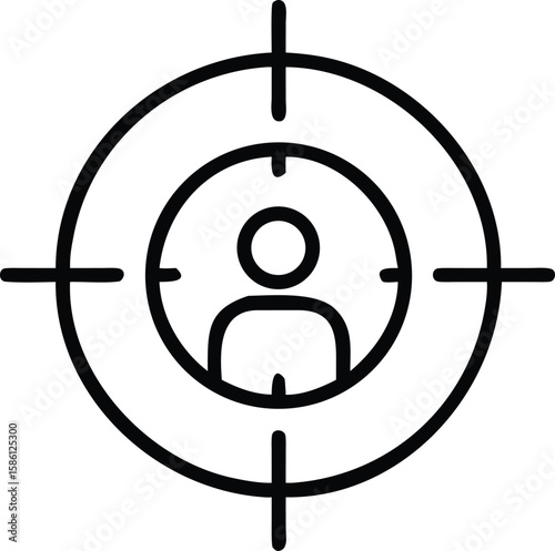 Target audience line icon business, user, goal, recruitment, and success