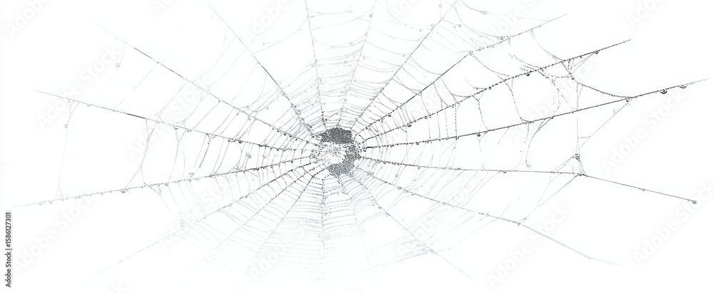 Obraz premium The Intricate Beauty of a Web with Water Drops.