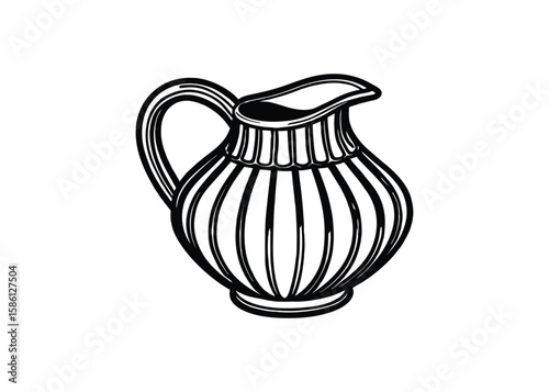 Silhouette of French Country Jug isolated on a white background